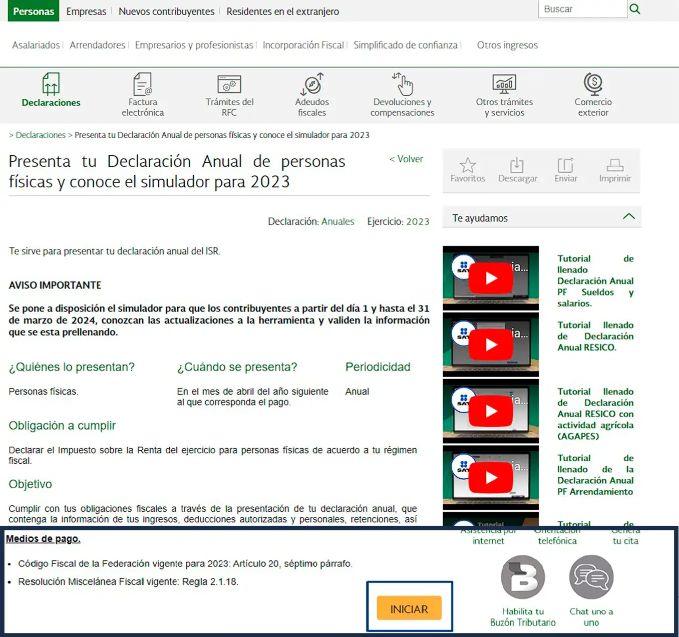 Tutorial declaración anual de personas físicas